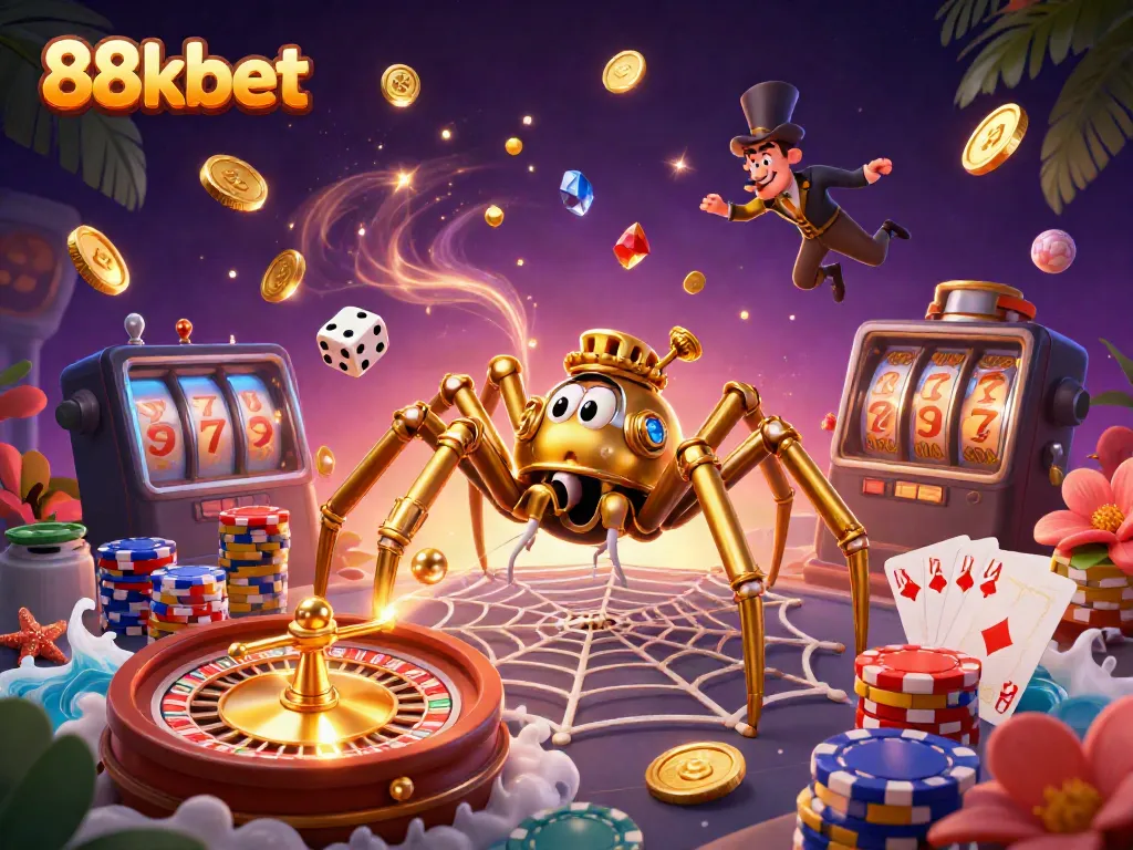 Experience thrilling wins with 88kbet at this vibrant casino scene featuring immersive gaming elements.