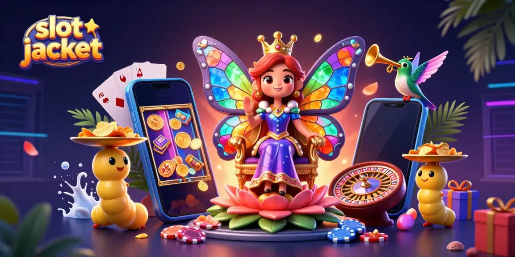 Experience the thrill of the slot jackpot with vibrant visuals and dynamic casino elements.