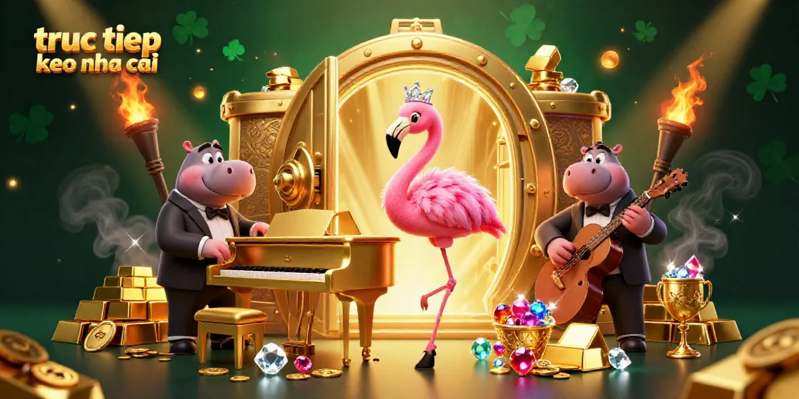 Experience the dynamic atmosphere of truc tiep keo nha cai with lively 3D characters amidst golden treasures.